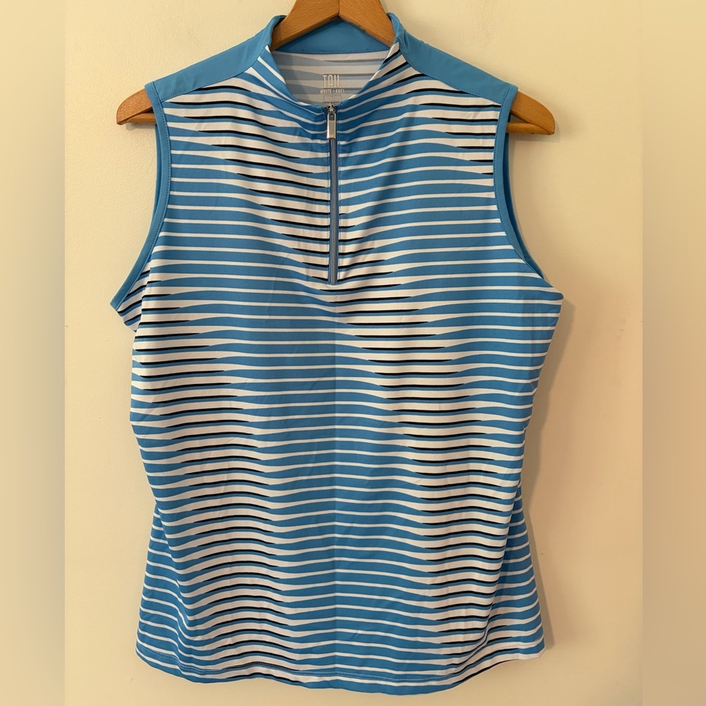 Tail Women’s Top Size XL White Label Sleeveless Golf Tennis 1/4 Zip